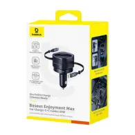 Baseus Enjoyment Max încărcător auto cu cabluri USB-C+USB-C 60W Negru