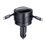 Baseus Enjoyment Max încărcător auto cu cabluri USB-C+USB-C 60W Negru