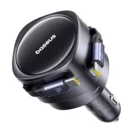 Baseus Enjoyment Max încărcător auto cu cabluri USB-C+USB-C 60W Negru