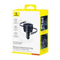Baseus Enjoyment Max încărcător auto cu cabluri USB-C+USB-C 60W Negru