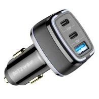 BlitzWolf BW-BC4 115W 3-Port USB PD încărcător auto