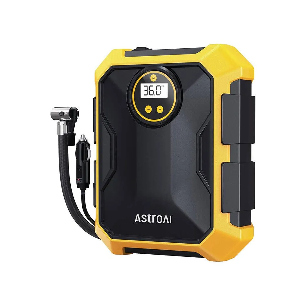 Compresor de aer AstroAI CZK-3674 12V DC 100PSI (galben)