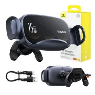 Suport auto cu încărcător inductiv Baseus LightChaser (negru)