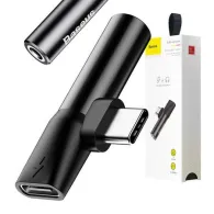 Baseus Audio Adapter USB-C to Mini Jack 3.5mm + USB-C (black)