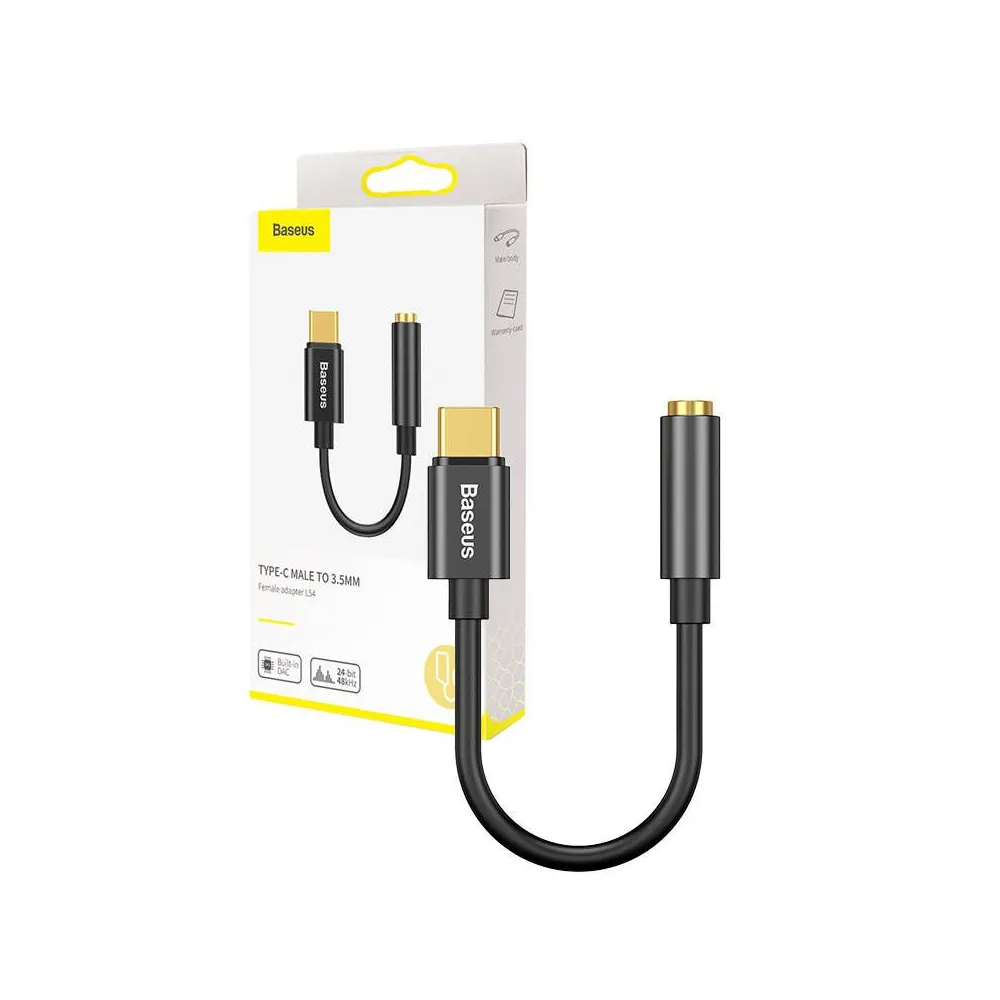 Baseus L54 Audio Adapter USB-C + mini jack 3,5mm (Black)