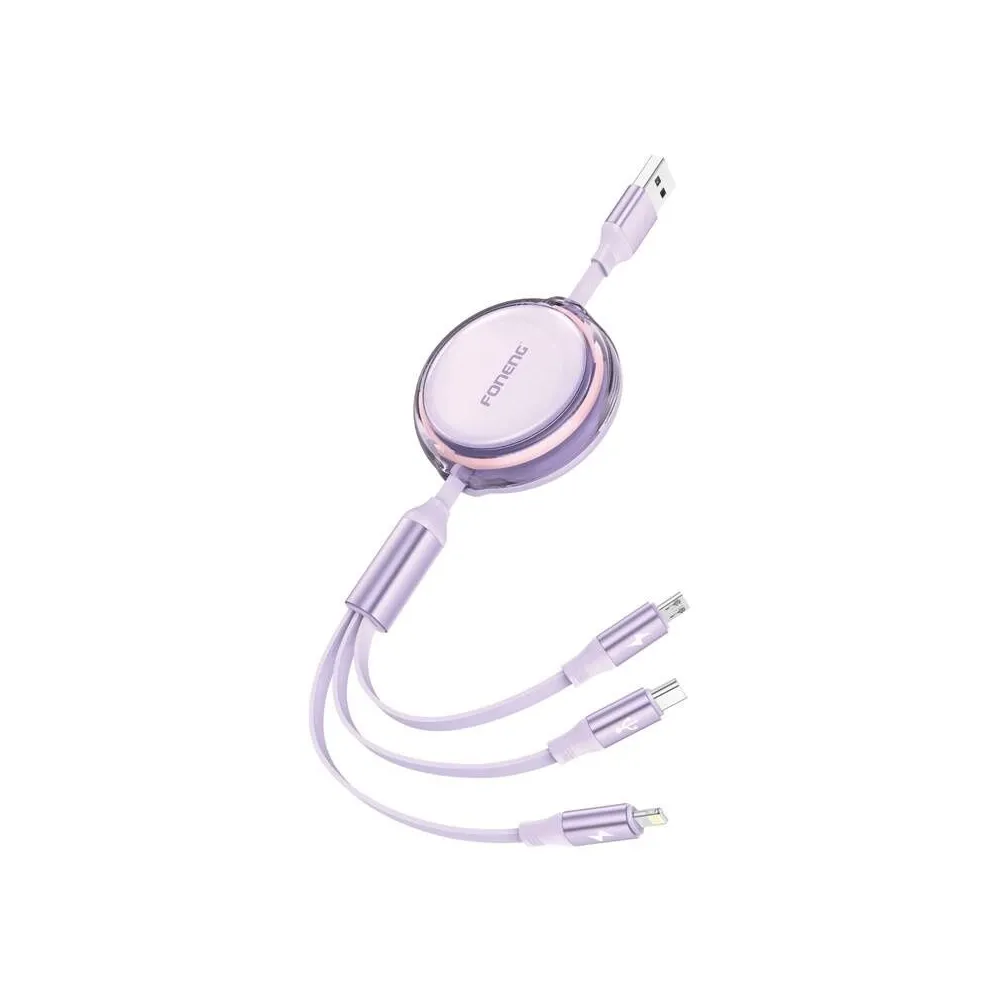 3in1 Foneng X113 1.1M cablu violet