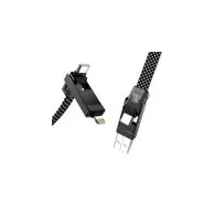 Blitzwolf BW-HDC7 4-in-1 cablu USB+C+Lightning 240W 1.2m (negru)