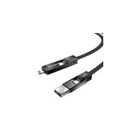 Blitzwolf BW-HDC7 4-in-1 cablu USB+C+Lightning 240W 1.2m (negru)