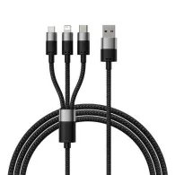 Cablu încărcare rapidă USB la M+L+C Baseus StarSpeed 3,5A 0,6 m (negru)