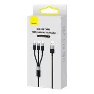 Cablu încărcare rapidă USB la M+L+C Baseus StarSpeed 3,5A 0,6 m (negru)