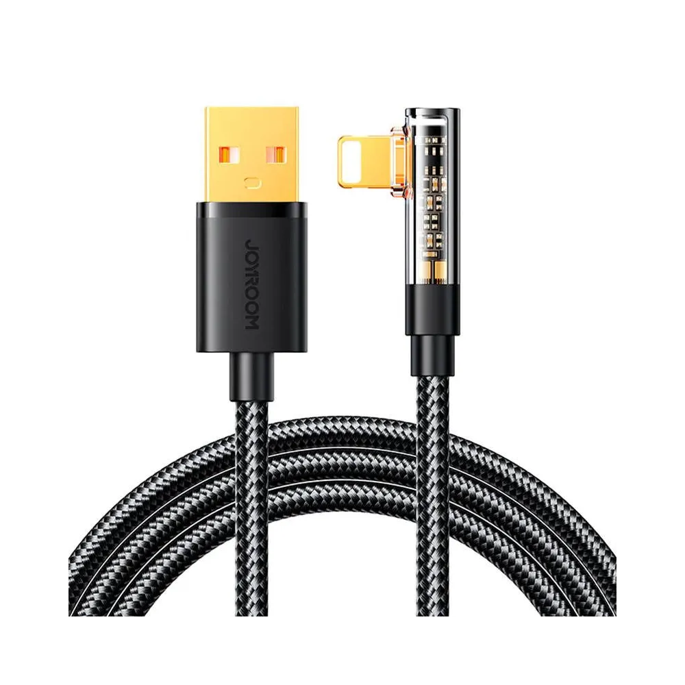 Cablu unghiular USB-A / Lightning / 1,2 m Joyroom S-UL012A6 (negru)