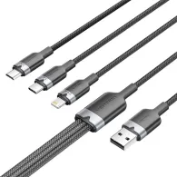 Cablu USB 2.0 A masculin la 3-in-1 USB-C, Lightning și Micro-B masculin Vention 3A CTPBG 1,5m