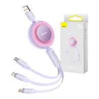 Cablu USB 3-în-1 Baseus Bright Mirror 2 - micro-USB/ USB-C/ Lightning 66W / 2A 1.1m (Mov)