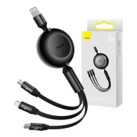 Cablu USB 3-în-1 Baseus Bright Mirror 2 - micro-USB/ USB-C/ Lightning 66W / 2A 1.1m (Negru)