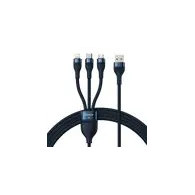 Cablu USB 3-în-1 Baseus Flash Series, USB-C + micro USB + Lightning, 66W, 1.2m (albastru)