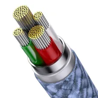 Cablu USB 3-în-1 Baseus StarSpeed , USB-C + micro USB + Lightning, 3.5A, 1.2m (albastru)