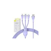 Cablu USB Baseus Flash II 3-în-1, USB-C + micro USB + Lightning, 66W, 1.2m (mov)