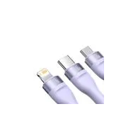 Cablu USB Baseus Flash II 3-în-1, USB-C + micro USB + Lightning, 66W, 1.2m (mov)