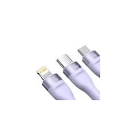 Cablu USB Baseus Flash Series 2, 3-în-1, USB-C + micro USB + Lightning, 100W, 1.5m. (mov)