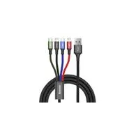 Cablu USB rapid Baseus 4 în 1, USB-C/ 2x Lightning/ Micro 3,5A, 1,2m - Negru