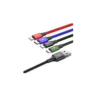 Cablu USB rapid Baseus 4 în 1, USB-C/ 2x Lightning/ Micro 3,5A, 1,2m - Negru