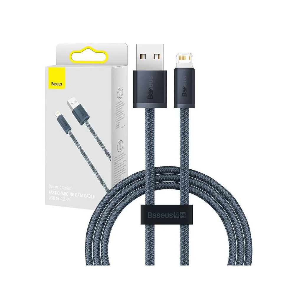 Cablu Baseus Dynamic USB to Lightning, 2.4A, 1m (gri)