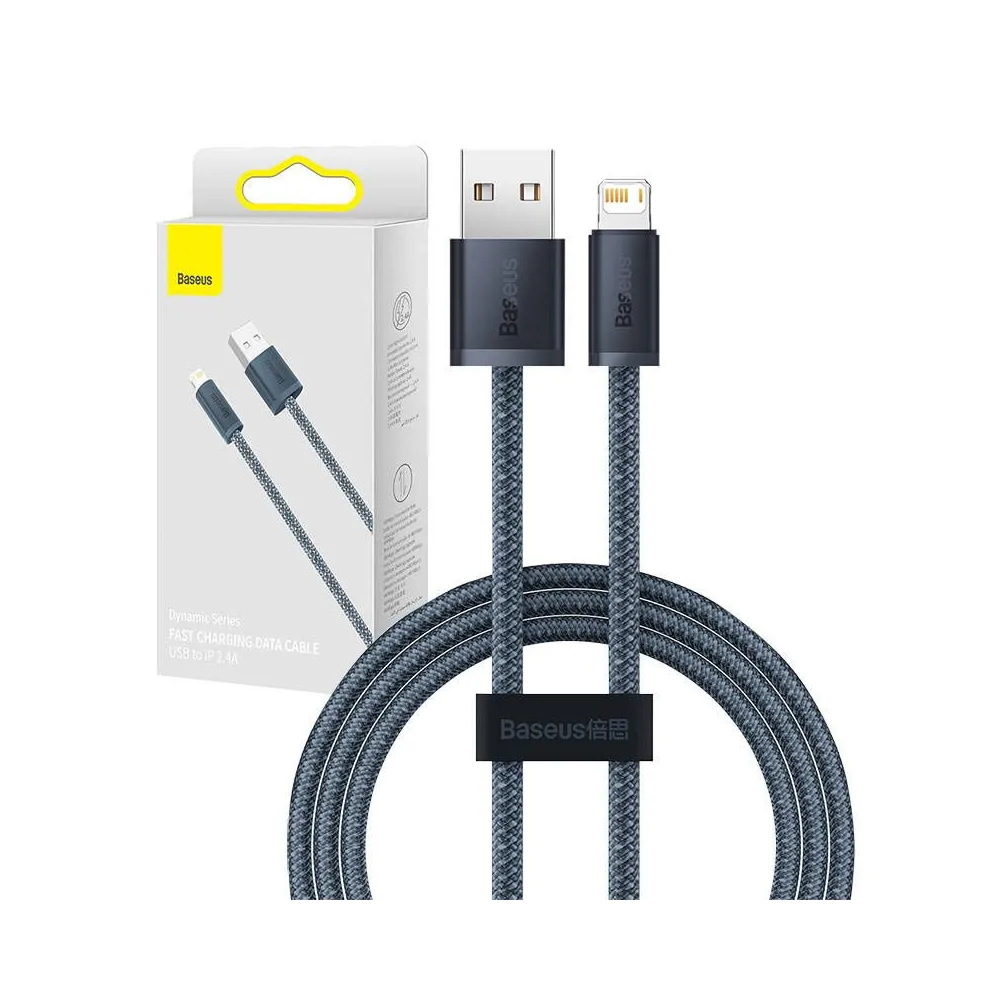 Cablu Baseus Dynamic USB to Lightning, 2.4A, 2m (gri)