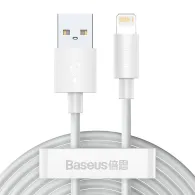 Cablu de date USB Baseus Simple Wisdom, USB la Lightning, 2.4A (2buc/ set), 1.5m (alb)