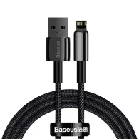 Cablu încărcare Baseus Tungsten Gold, USB la iPhone, 2.4A, 1m (negru)