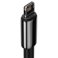 Cablu încărcare Baseus Tungsten Gold, USB la iPhone, 2.4A, 1m (negru)
