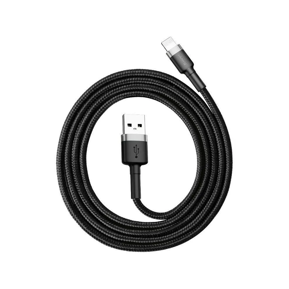 Cablu Lightning USB Baseus Cafule 2,4A 0.5m (szaro-czarny)