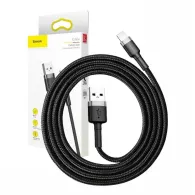 Cablu Lightning USB Baseus Cafule 2,4A 0.5m (szaro-czarny)