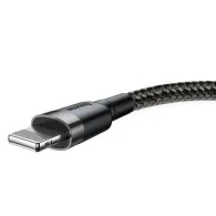 Cablu Lightning USB Baseus Cafule 2,4A 1m (szaro-czarny)
