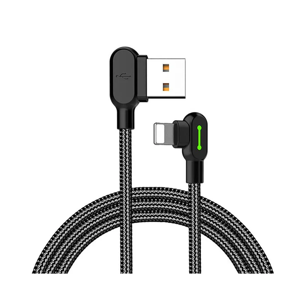 Cablu unghiular USB la Lightning Mcdodo CA-4671 LED, 1,2 m (negru)