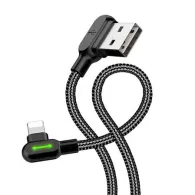 Cablu unghiular USB la Lightning Mcdodo CA-4671 LED, 1,2 m (negru)