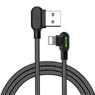 Cablu unghiular USB la Lightning Mcdodo CA-4671 LED, 1,2 m (negru)
