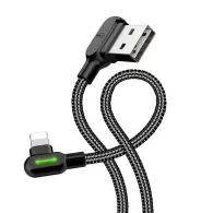 Cablu unghiular USB la Lightning Mcdodo CA-4671 LED, 1,2 m (negru)