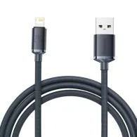 Cablu USB cu fulger de bază Crystal Shine, 2.4A, 2m (czarny)