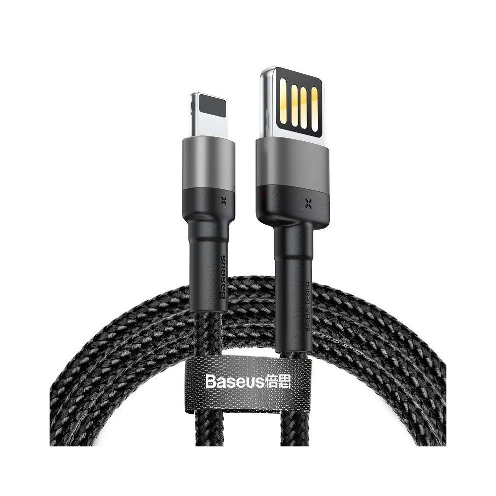 Cablu USB Lightning (reversibil) Baseus Cafule 1.5A 2m (gri/negru)