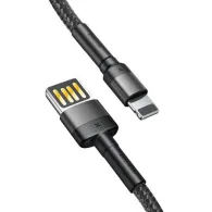 Cablu USB Lightning (reversibil) Baseus Cafule 1.5A 2m (gri/negru)