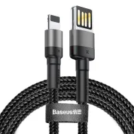 Cablu USB Lightning (reversibil) Baseus Cafule 2.4A 1m (gri/negru)