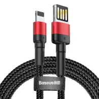Cablu USB Lightning (reversibil) Baseus Cafule 2.4A 1m (negru/roșu)