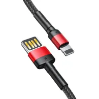 Cablu USB Lightning (reversibil) Baseus Cafule 2.4A 1m (negru/roșu)