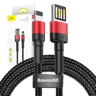 Cablu USB Lightning (reversibil) Baseus Cafule 2.4A 1m (negru/roșu)