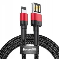 Cablu USB Lightning (reversibil) Baseus Cafule 2.4A 1m (negru/roșu)