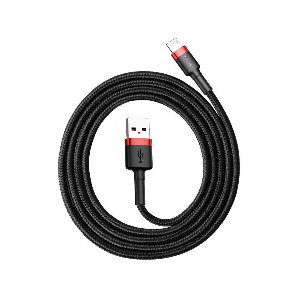 Cablu USB Lightning Baseus Cafule 1.5A 2m (negru/roșu)