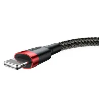 Cablu USB Lightning Baseus Cafule 1.5A 2m (negru/roșu)