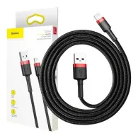 Cablu USB Lightning Baseus Cafule 1.5A 2m (negru/roșu)