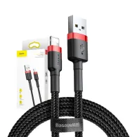 Cablu USB Lightning Baseus Cafule 2.4A 0.5m (negru/roșu)