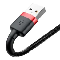 Cablu USB Lightning Baseus Cafule 2.4A 0.5m (negru/roșu)